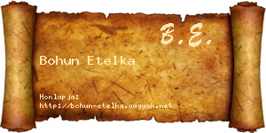 Bohun Etelka névjegykártya